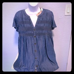 Women’s M Knox Rose chambray babydoll top